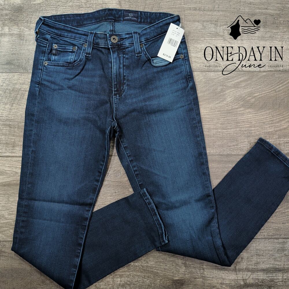 AG Adriano Goldschmied Skinny Jeans Dark Wash Stretch Denim NWT $215 Size 4 (27)